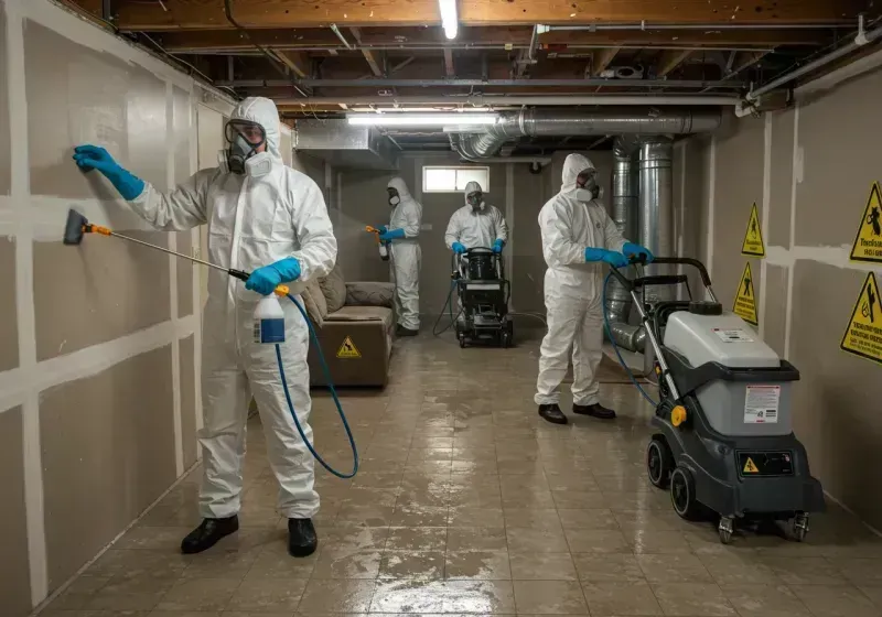 Basement Moisture Removal and Structural Drying process in Fairfield, CT